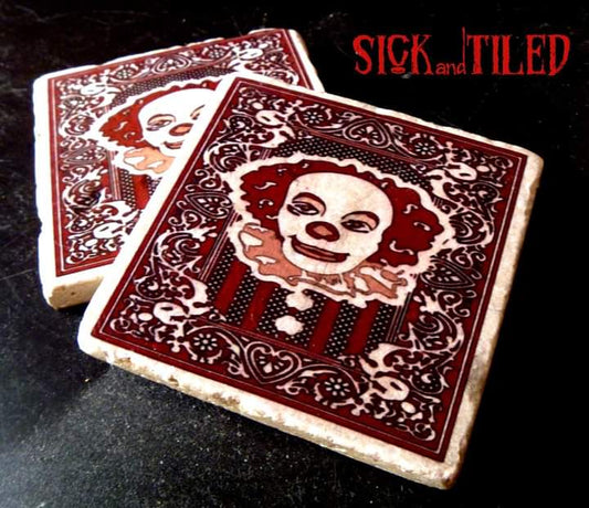 Playtime with Pennywise Tumbled Marble Drink Coasters Single