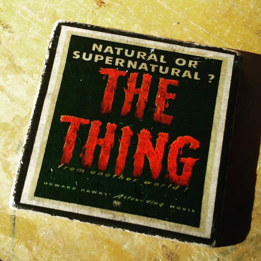 The Thing Vintage Poster Tumbled Marble Coaster Single