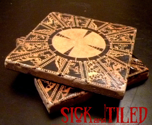 Puzzle Box Tumbled Marble Coasters Single Hellraiser Inspired Gifts